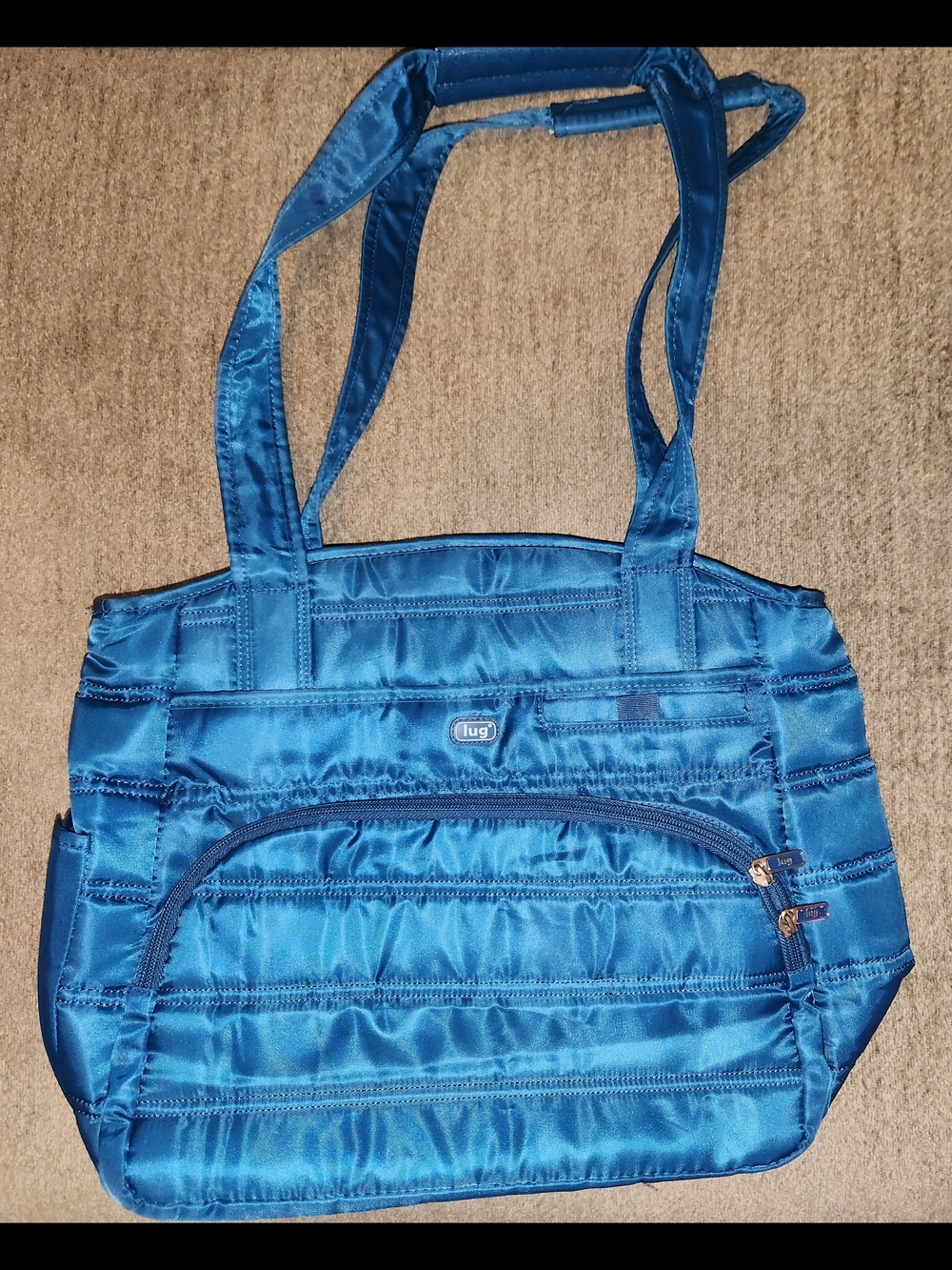 Lug Windjammer Blue Quilted Tote Bag - Spacious Everyday Shoulder Bag